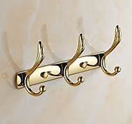 Brass Coat Hooks, Color : Golden