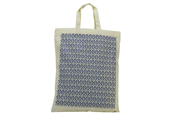 Cotton Blue Color Printed Carry Bag