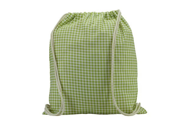 Cotton Check Printed Backpack Bag