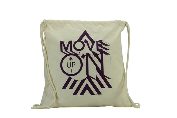 Cotton Move On Printed Drawstring Bag