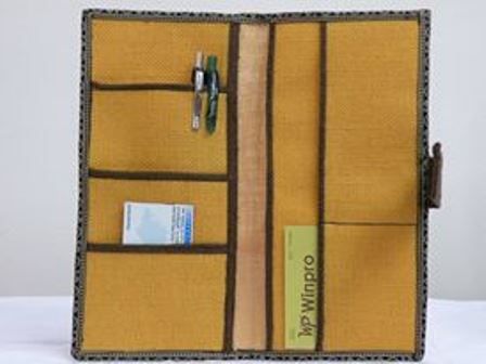 Jute Cheque Book Pouch