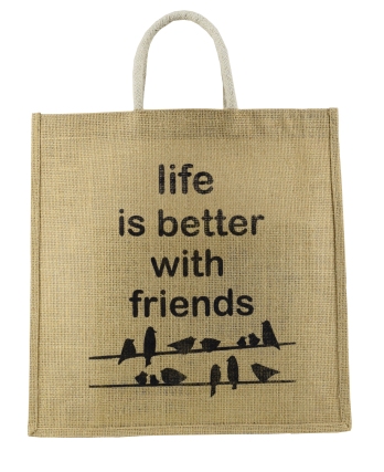 Jute Friends Printed Tote Bag