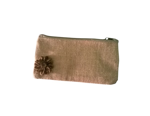 Jute Natural Colour Zipper Purse