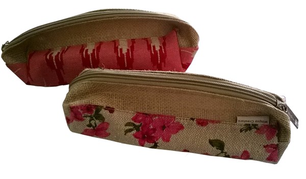 Jute Printed Pencil Pouch
