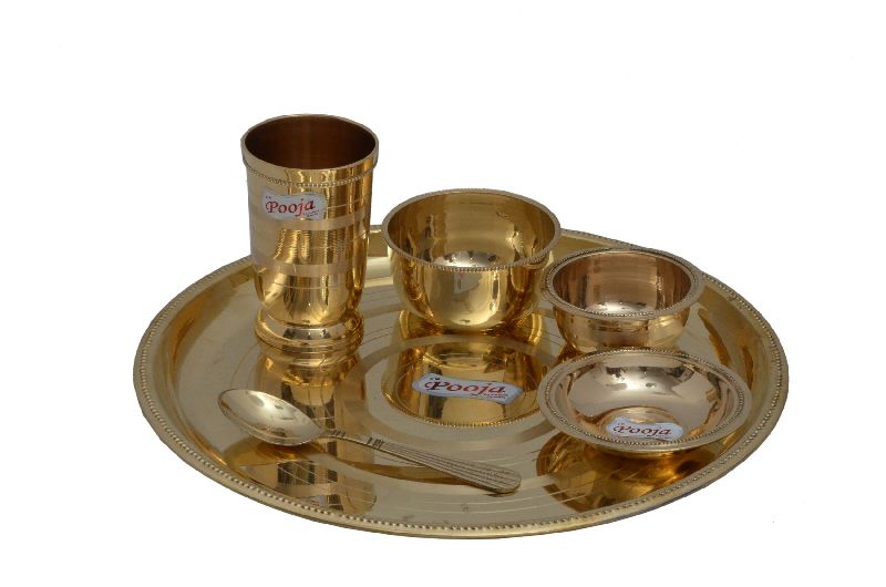 Brass Dinner Plate Set, Color : Golden at Best Price in Moradabad