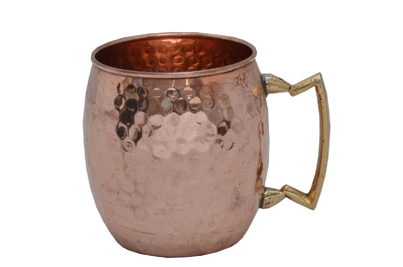 Copper Hammered Mug, for Hotels, Home, etc., Color : Golden