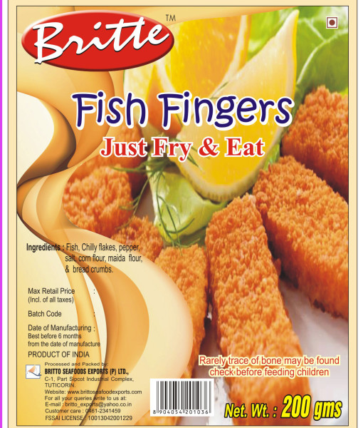 Britte Ready to Cook-Fish Fingers 200 gms