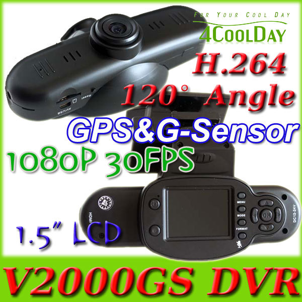 New Gps Car Dvr V2000gs Dash Camera Black Box Hd