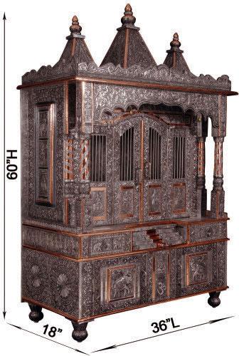 Oxidized Copper Big Pooja Mandir L 36