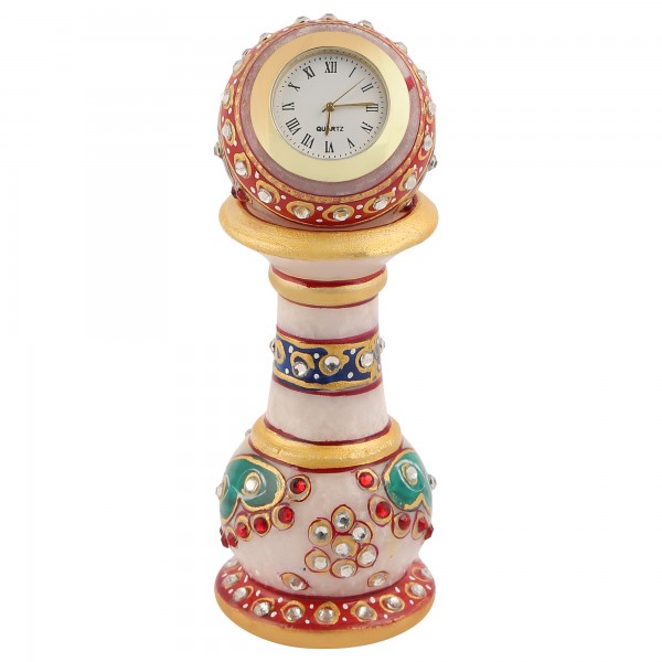 Meenakari work Marble Pillar Table Watch