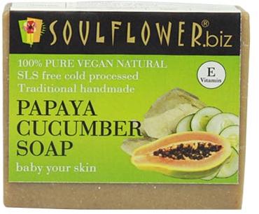 Soulflower Papaya Cucumber Soap