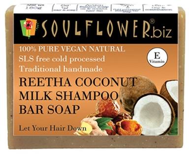 Soulflower Reetha Coconut Milk Shampoo Bar Soap