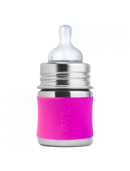 Pink Sleeve Stainless Steel Feeding Bottle