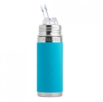 Pura Kiki 9oz Aqua Sleeve Straw Vaccum Insulated Bottle
