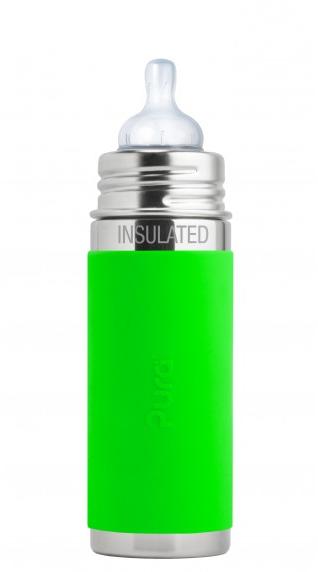 Pura Kiki 9oz Green Sleeve Vaccum Insulated Infant Feeding Bottle