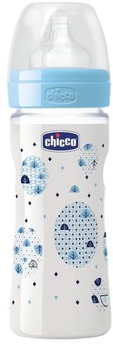 CHICCO WELLBEING PP BOTTLE 250ML BLUE