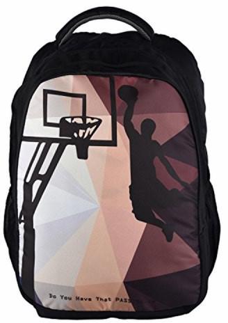 Zwart Basketball-Print 25 L Backpack