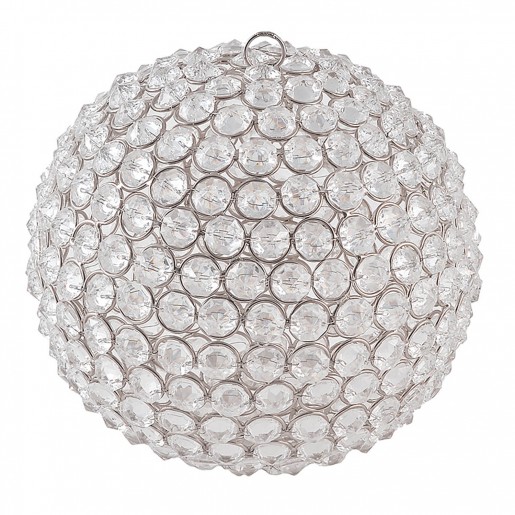 Beaded Crystal Ball with Fairy Lights, Color : Silver