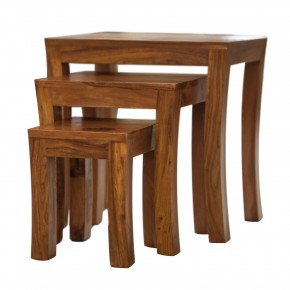Flared Wooden Nesting Table (Set of 3)