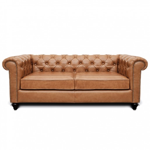 Jacob Chesterfield 3 Seater Sofa, Color : Brown