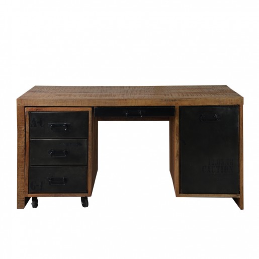 Pullout Drawers Liverpool Study Desk, Color : Brown, Black