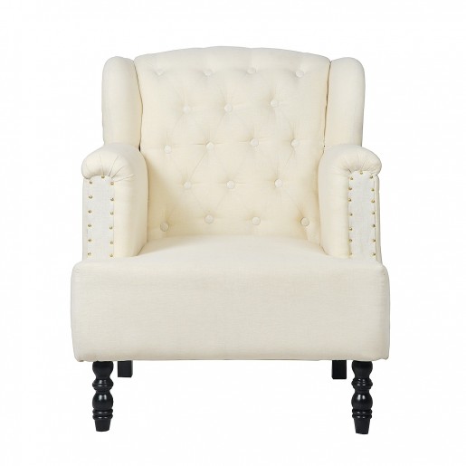 Cotton Blended Fabric Maharaja Wing Chair