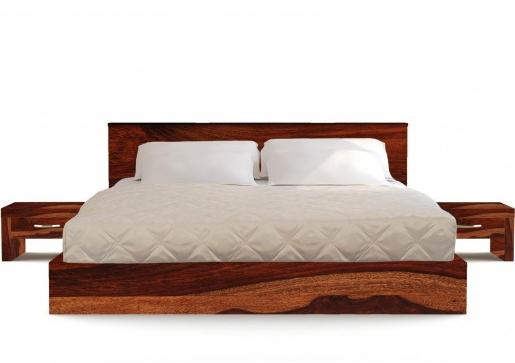 Mayfair Block Bed, King Size, Color : Natural Sheesham