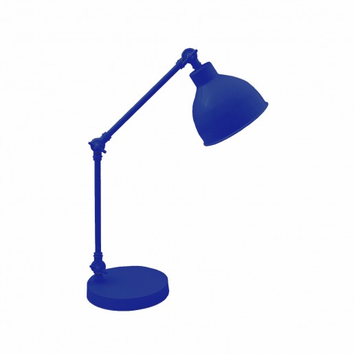 Iron/Brass Royal Blue Task Lamp
