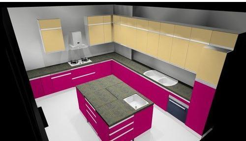 L Shaped Modular Kitchen