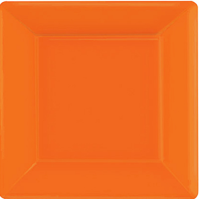 Orange Square Foodgrade Reusable Plastic Plates