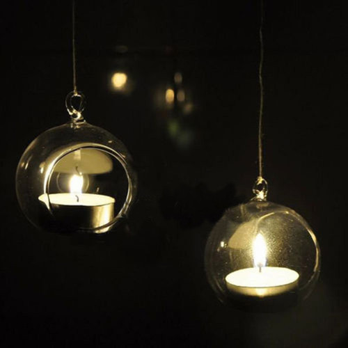Glass Hanging Candle Bowl