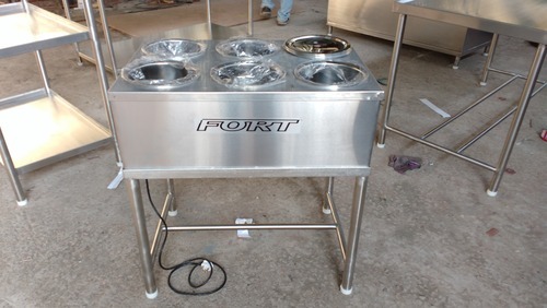 Stainless Steel Electrical Heating Six Case Bain Marie