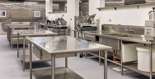 Polished Stainless Steel Commercial Kitchen, Color : Silver