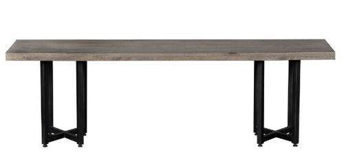 Iron Leg Wooden Bench, Color : Charcoal Black