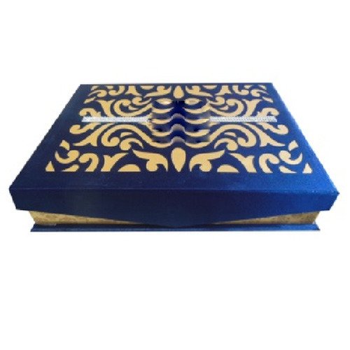 Blue Satin Wedding Invitation Box