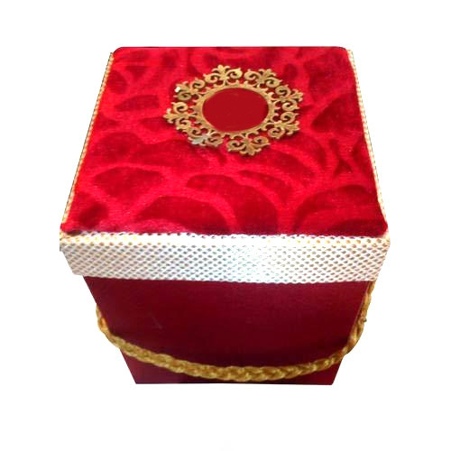 Wood tetured velvet Decorative Wedding Bhaji Box, Style : Contemporary