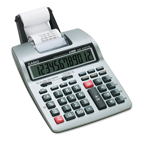 HR-100TM Two-Color Portable Printing Calculator