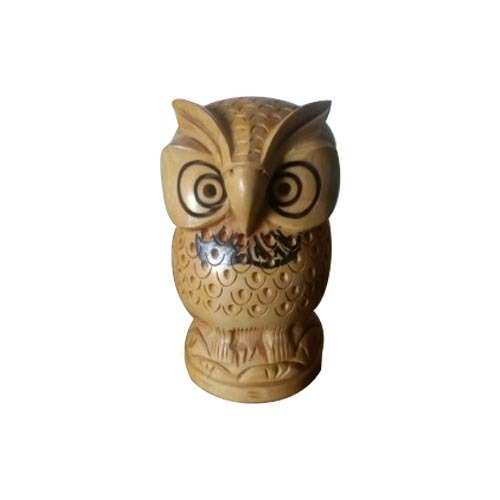 Carved Wooden Owl Statue, for Decoration