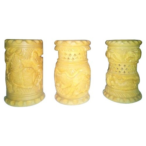 Decorative Wooden Pots, for Decoration, Color : Yellow
