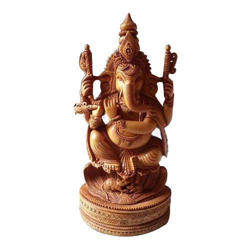 Polished Wooden Ganesh Statues, for Home, Office, Shop, Style : Antique