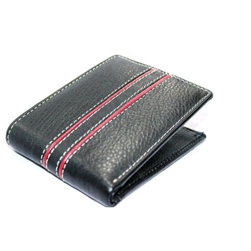 Mens Stripe Leather Wallet