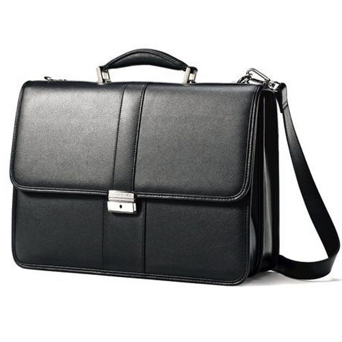 Shiny Black Leather Executive Bag