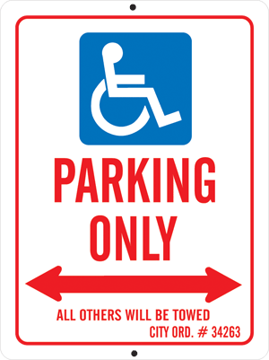 Wholesale Metal Handicapped Parking Only Signs