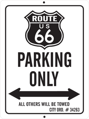 Wholesale Metal Route 66 Parking Only Signs