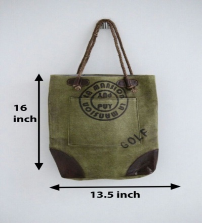 PH072 Canvas Mix Leather Tote Bag