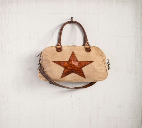 PH092 Canvas Mix Leather Tote Bag