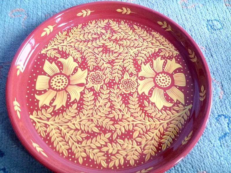 Hand painted serving Tray round