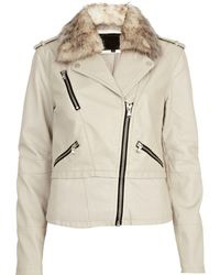 off white leather jacket ladies