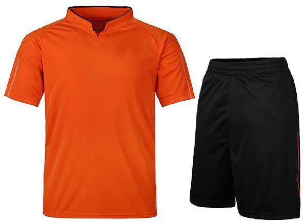 Men Soccer Uniform in Orange & Black by Kadia International Company