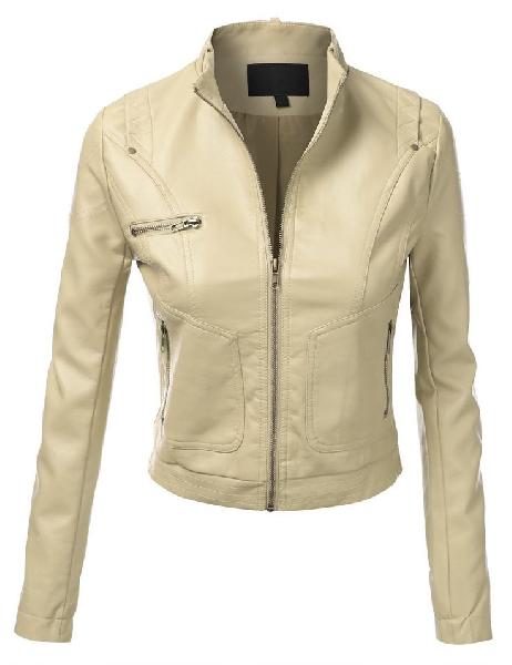 off white leather jacket ladies